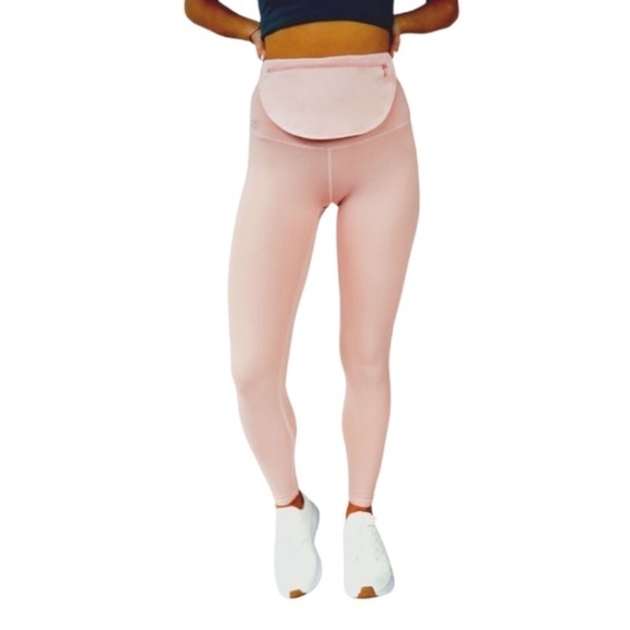 La Betri Joey Pouch Pink Leggings with Tuck In Zipper Pouch Size XL Yoga Running - Picture 2 of 11